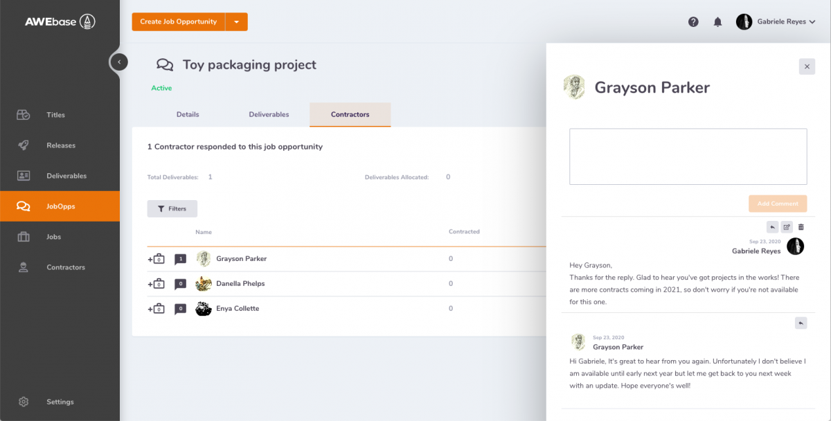 Contractor recruitment system